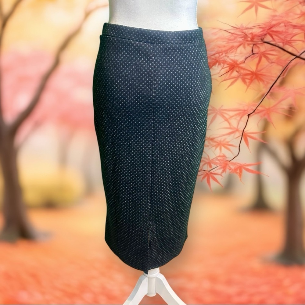 Free People ‘Ludlow’ Black & Gray Dot Knit Pencil Skirt Size Medium - Picture 10 of 15
